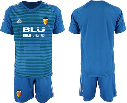 Valencia Blank Blue Goalkeeper Soccer Club Jersey